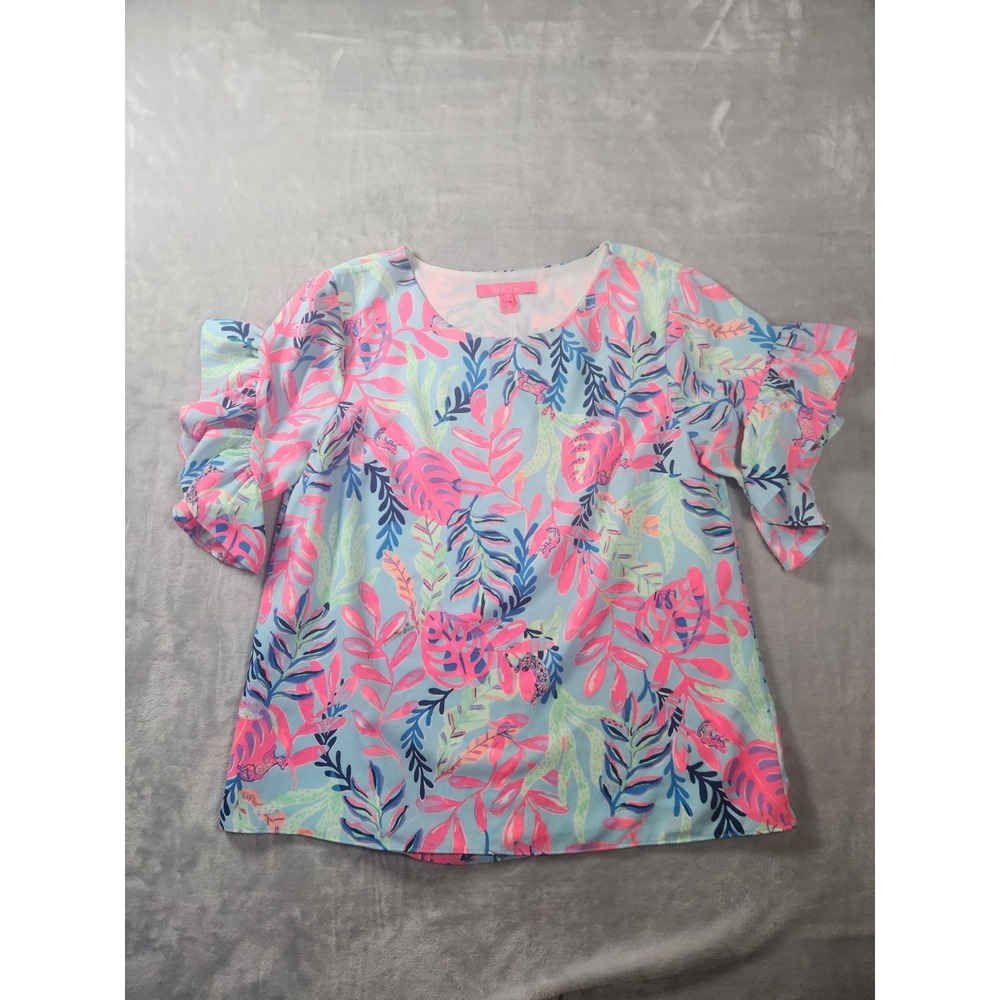 Lilly Pulitzer‎ Darlah Top Women's Size S You've Been Spotted Print